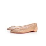 Christian Louboutin Follies Strass Ballerinas Beige For Women 3180710F065