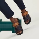 Hermes Chypre Sandals Blue Brut/ Natural For Men H242886ZH48420 - Image 6
