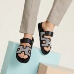 Hermes Chypre Sandals Prunoir/ Noir For Men H251888ZHPN390 - Image 2