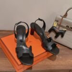 Hermes Eternite Sandal Noir For Women 2.7in/7cm H222275Z 02375 - Image 5