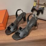 Hermes Eternite Sandal Noir For Women 2.7in/7cm H222275Z 02375 - Image 4