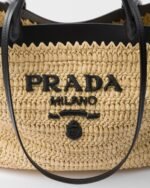 Prada Medium Crochet Tote Bag Tan For Women 29cm/11in - 1BG499_2M2Q_F0I55_V_GOO - Image 7