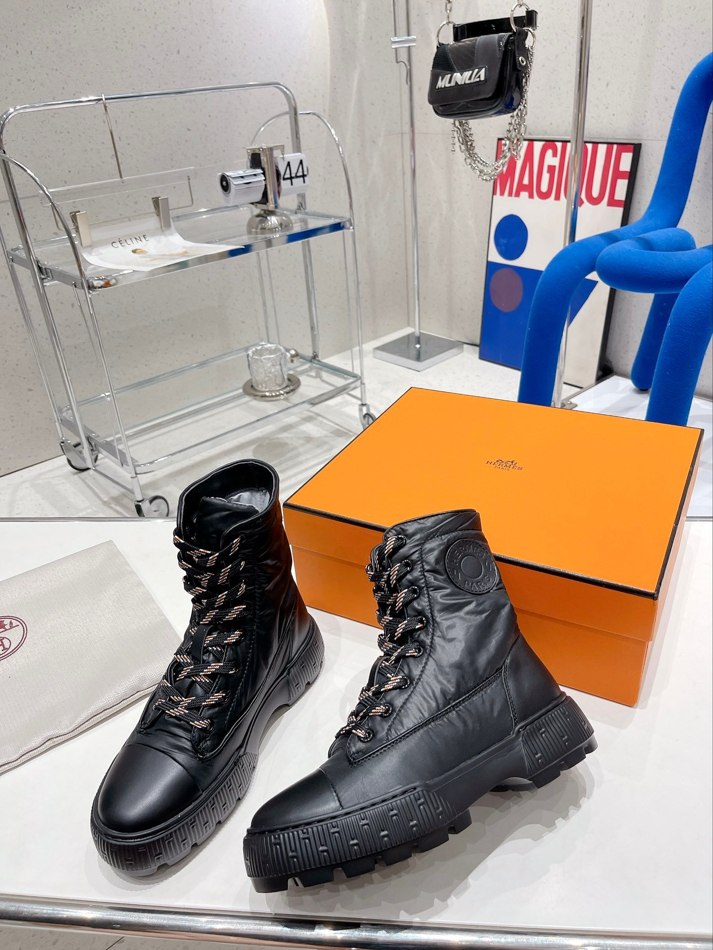 d-7-22.jpg Hermes Fresh Ankle Boot Black For Women 1.8in/4.5cm - Image 1