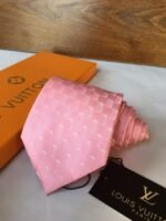 Louis Vuitton Classic Silk Tie Pink LV Men Tie - Image 5