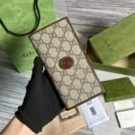 Gucci Marmont Long ID Wallet With Interlocking G Brown For Men 7in/18cm GG