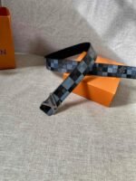 Louis Vuitton Initiales Reversible LV Belt Damier Graphite Giant Blue LV Women Belt