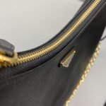 Prada System Nappa Patchwork Shoulder Bag Black For Women, Women's Bags 9.4in/24cm - Image 5