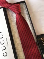 Gucci G Silk Jacquard Tie Red GG Men Tie