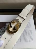Gucci Belt With Interlocking G Buckle White GG, Women Belt ‎574807 - Image 3