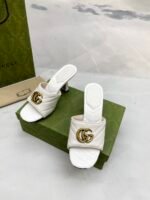 Gucci Double G Slide Sandal Chevron Matelasse White For Women GG 674839 BKO00 9022