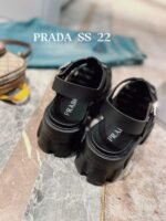 Prada Foam Rubber Sandals Black For Women 2.2in/55mm PRD 1X853M_3LKK_F0002_F_055 - Image 4