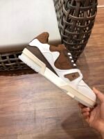 Louis Vuitton Trainer Sneaker Rubber Monogram White/Brown Virgil Abloh For Men LV - Image 5