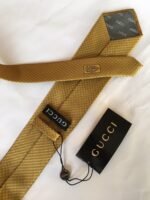 Gucci Silk Tie Yellow GG Men Tie - Image 5