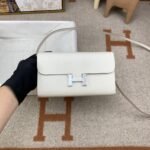 Hermes Constance Long Togo Wallet White, Silver Toned Hardware Bag For Women, Women's Handbags, Shoulder Bags 8.1in/21cm - Image 4