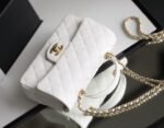 Chanel Flap Bag Mini Crossbody 7.8in/ 20cm White Gold Hardware For Women - Image 4