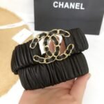 Chanel Belt With Double C Buckle Black Gold-Tone Metal and Strass Women Belt - Image 2