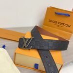 Louis Vuitton Initiales Reversible LV Belt in Damier Embossed with Silver Hardware Belt LV - Image 4