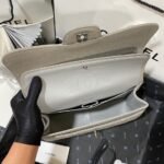 Chanel Classic Large Crossbody Bag 11.8in/ 30cm Grey Silver Hardware For Women - Image 8
