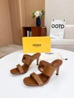 Fendi Baguette Brown Heels For Women - Image 3