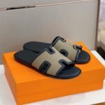Hermes Izmir Sandals Black/ Beige For Men - Image 3