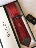 Gucci G Silk Jacquard Tie Red GG Men Tie - Image 5