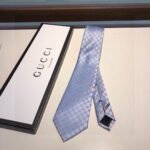 Gucci GG Pattern Silk Tie Sky Blue GG Men Tie 456520 4B002 4968