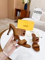 Fendi Baguette Brown Heels For Women - Image 2