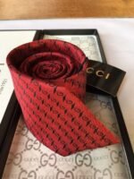 Gucci G Silk Jacquard Tie Red GG Men Tie - Image 4