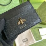 Gucci Animalier Card Case Black with Metal Bee For Men 4in/10cm GG 523685 DJ20T 1000 - Image 5