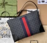 Gucci Black Messenger Black/Grey GG Supreme Canvas Blue And Red Web 474139 K5ICN 1095 - Image 9