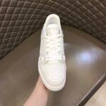 Louis Vuitton Trainer Sneaker Monogram Patent Canvas White Virgil Abloh For Men LV 1A9G53 - Image 4