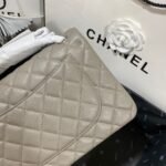 Chanel Classic Large Crossbody Bag 11.8in/ 30cm Grey Silver Hardware For Women - Image 5
