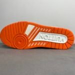 Louis Vuitton Trainer Sneaker Mix Of Materials White/Orange Virgil Abloh For Men LV 1A9VN0 - Image 4