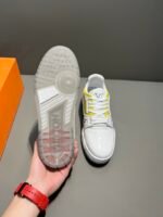 Louis Vuitton Trainer Sneaker White/Yellow Virgil Abloh For Men LV - Image 4