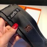 Hermes Tie 7 Faconnee New H Tie Noir Hermes Men Tie H036201T 01 - Image 6