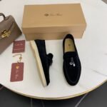 Loro Piana Summer Charms Walk Loafers Argo Blue Melange For Women - FAE5444 W948 - Image 3
