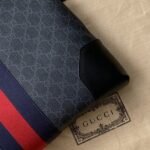 Gucci Black Messenger Black/Grey GG Supreme Canvas Blue And Red Web 474139 K5ICN 1095 - Image 10