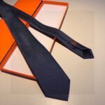 Hermes Tie 7 Faconnee New H Tie Marine Hermes Men Tie H036201T 02 - Image 3