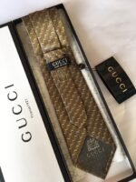 Gucci G Silk Jacquard Tie Yellow Copper GG Men Tie - Image 4