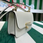Prada Embleme Saffiano Shoulder Bag 8.6in/ 22cm White Gold Hardware For Women 1BD320_2A4A_F0009_V_UTO - Image 3