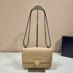 Prada Embleme Shoulder Bag 8.6in/ 22cm Beige Saffiano For Women Gold Hardware 1BD320_2A4A_F0036_V_UTO - Image 3