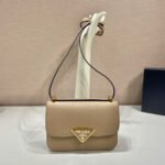 Prada Embleme Shoulder Bag 8.6in/ 22cm Beige Saffiano For Women Gold Hardware 1BD320_2A4A_F0036_V_UTO - Image 4