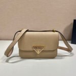 Prada Embleme Shoulder Bag 8.6in/ 22cm Beige Saffiano For Women Gold Hardware 1BD320_2A4A_F0036_V_UTO - Image 5