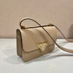 Prada Embleme Shoulder Bag 8.6in/ 22cm Beige Saffiano For Women Gold Hardware 1BD320_2A4A_F0036_V_UTO - Image 6
