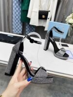 Prada Satin Platform Sandals With Crystals Black For Women 5.3in/135mm PRD 1XP53B_2AWL_F0T7O_F_135 - Image 2