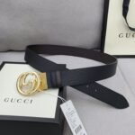 Gucci Belt With Interlocking G Buckle Black
