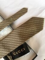 Gucci G Silk Jacquard Tie Yellow Copper GG Men Tie - Image 3