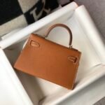 Hermes Mini Kelly 19 Sellier Epsom Brown Bag For Women, Women's Handbags, Shoulder Bags 7.5in/19cm - Image 9