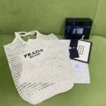 Prada Raffia Tote Bag White 1BG424_2A2T_F0009_V_OOO - Image 2