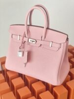 Hermes Birkin Nata Togo Leather Pink For Women Silver Toned Hardware 10in/25cm - Image 7